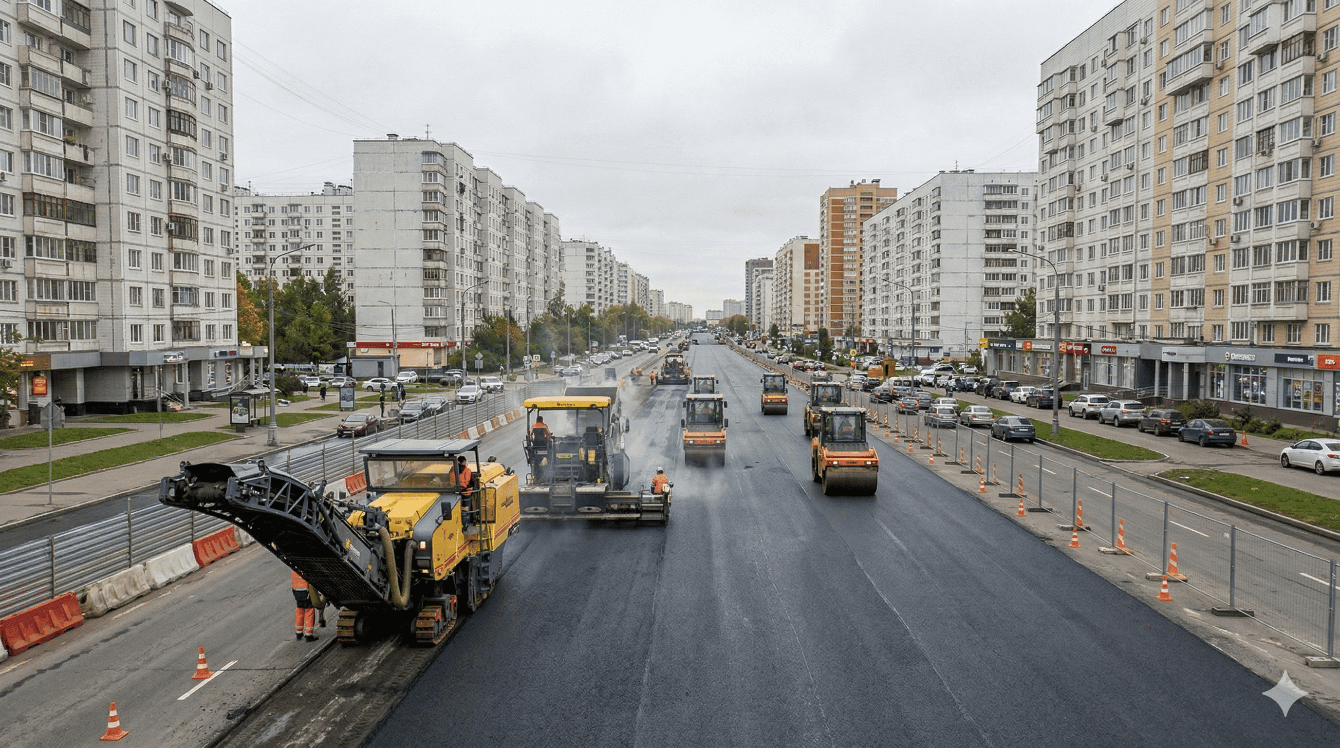 Капитальный ремонт дорожного покрытия — 1,2 км, Красногорск